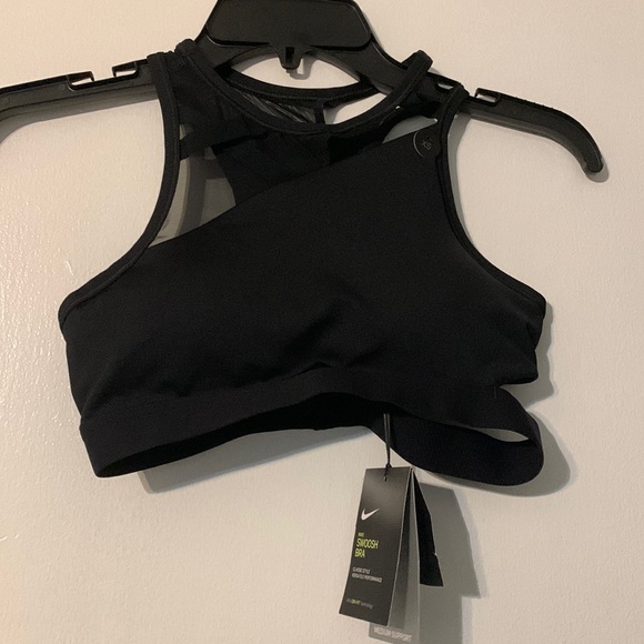 NWT Nike Black Super Sexy Sheer and Spandex Dri-Fit Swoosh Bra - Picture 1 of 9